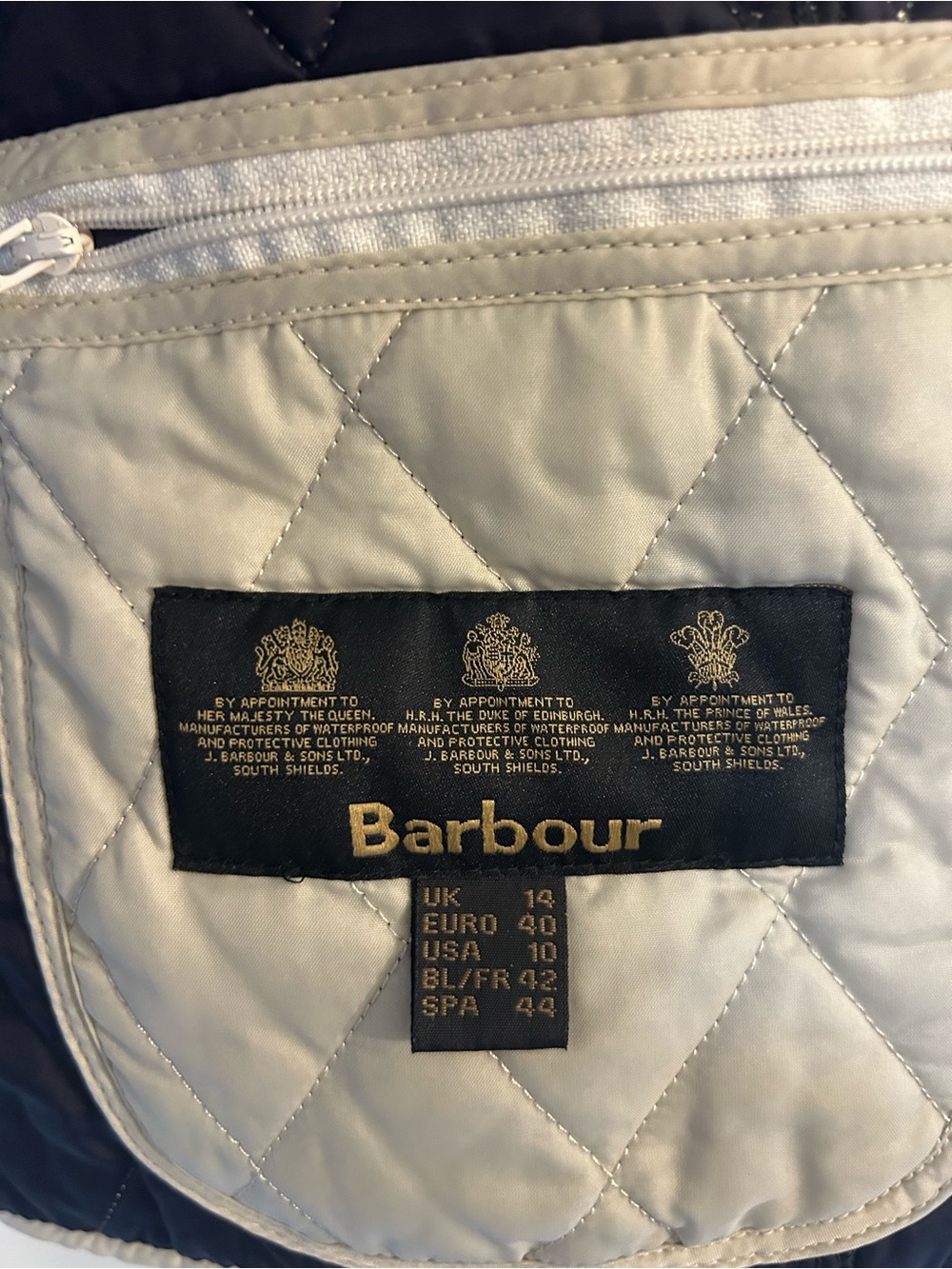 Barbour Liddesdale Quilted Utility Chore Jacket Brown Corduroy Collar size 10 - Picture 11 of 15